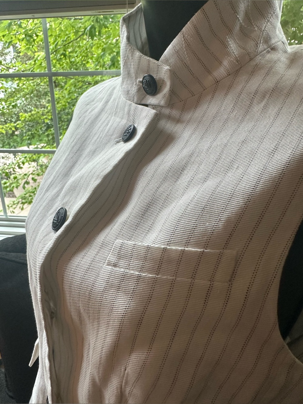 NWT • Rag & Bone • white pinstripe • cotton linen vest